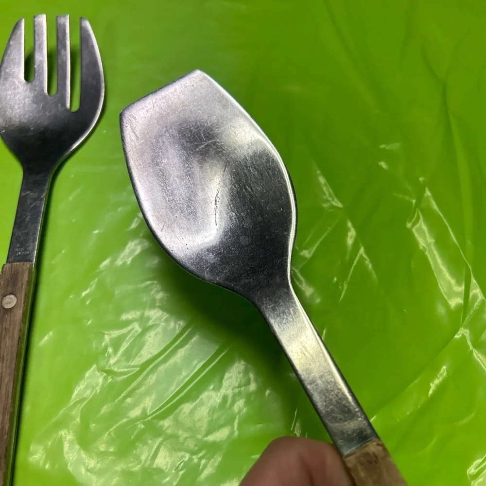 1960s Stainless Salad Server Set , MidCentury, Japan
